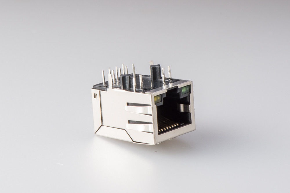 Shielded Stacked RJ45 10P10C Ethernet Magnetic Transformer With POE